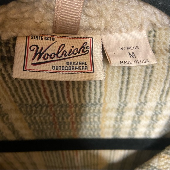 Woolrich Polartec Vintage Plaid Teddy Jacket Collared Full Zip Pockets Outdoor - Picture 7 of 9